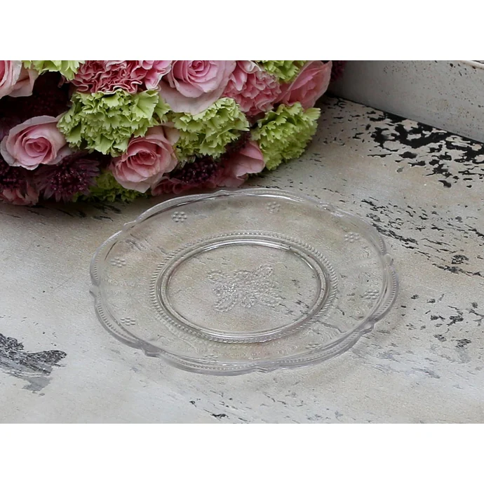 Chic Antique / Sklenený tanier Pearl Clear 16 cm