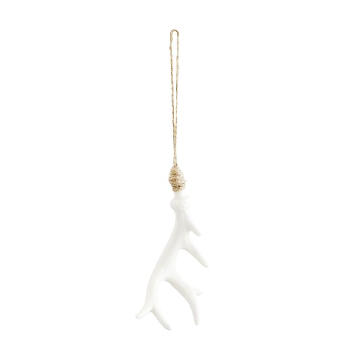 MADAM STOLTZ / Porcelánová ozdoba White Antler 13,5 cm