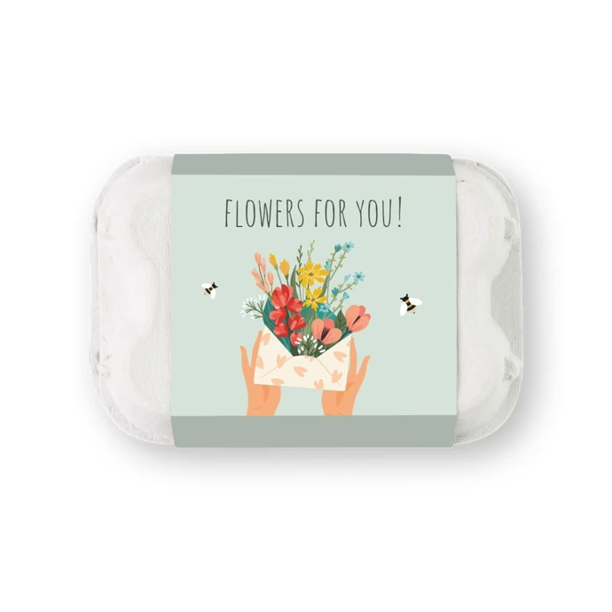 Blossombs / Dárková sada semínek divokých květin Egg Box Flowers for you – 6 ks