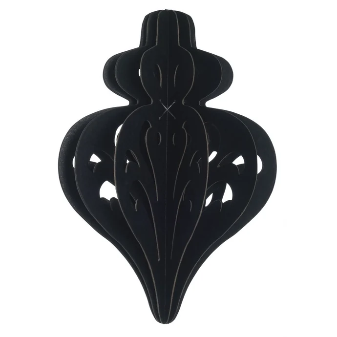 MADAM STOLTZ / Papírová ozdoba Ornament black 25 cm