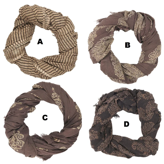 Ib Laursen / Bavlněný šátek Brown Combinations