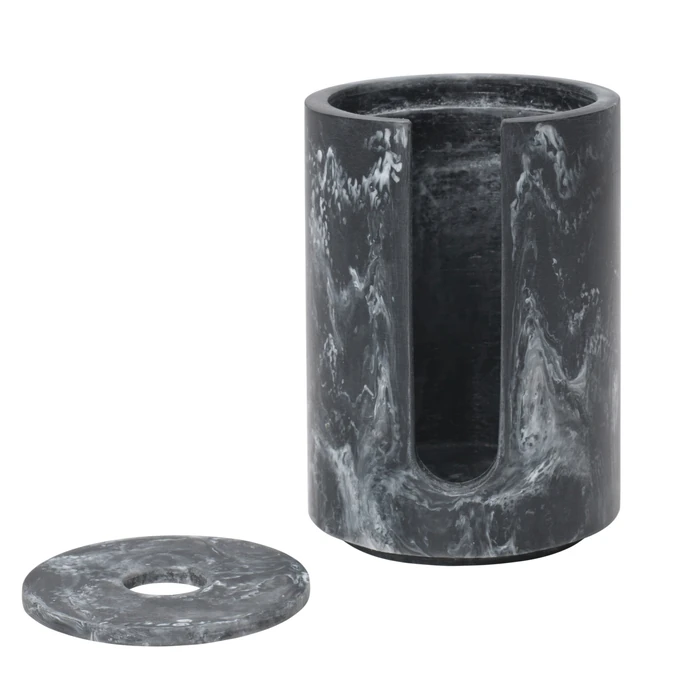 Ferm Living / Zásobník na vatové tamponky Mist Charcoal