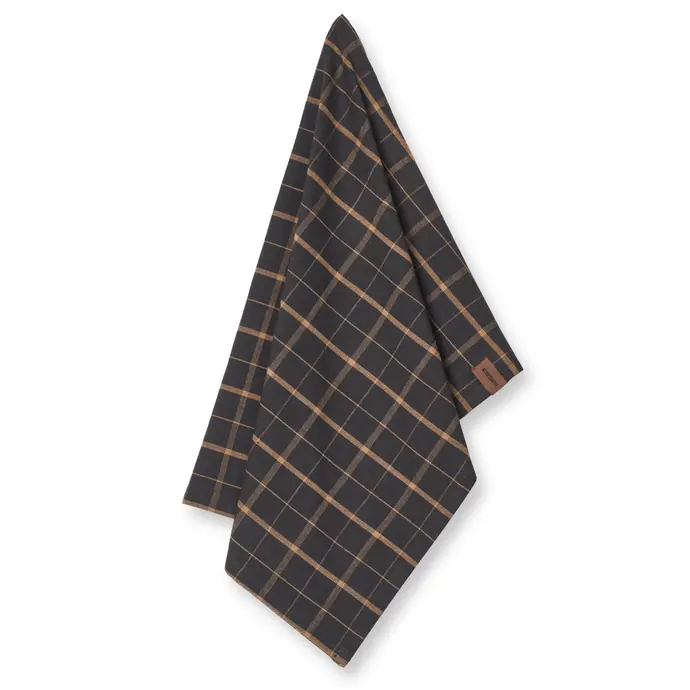 Humdakin / Utěrka z recyklované bavlny Brown Plaid – set 2 ks