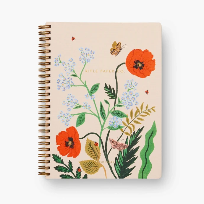 Rifle Paper Co. / Krúžkový linajkový blok Poppy Botanical