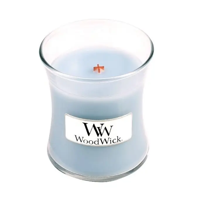 WoodWick / Vonná svíčka WoodWick - Jemná bavlna, jasmín a růže 85g
