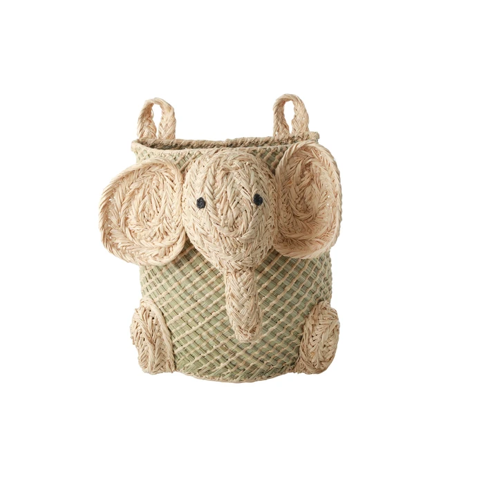 rice / Nástěnný košík Raffia Elephant