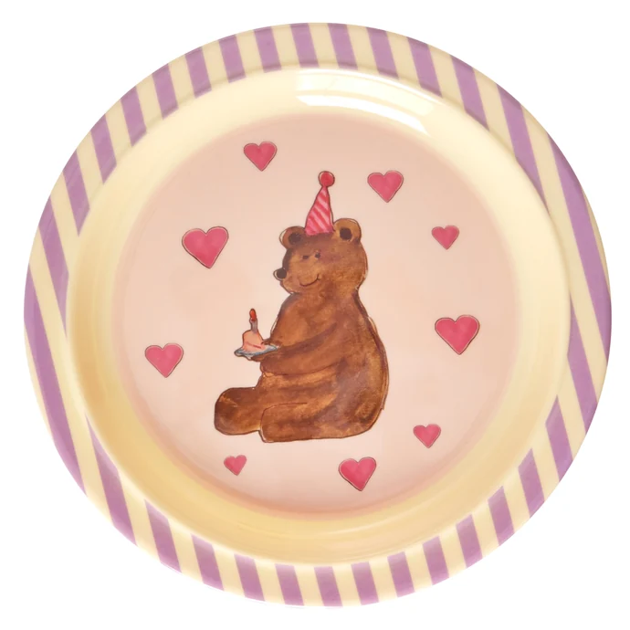 rice / Melamínový tanier Party Bear