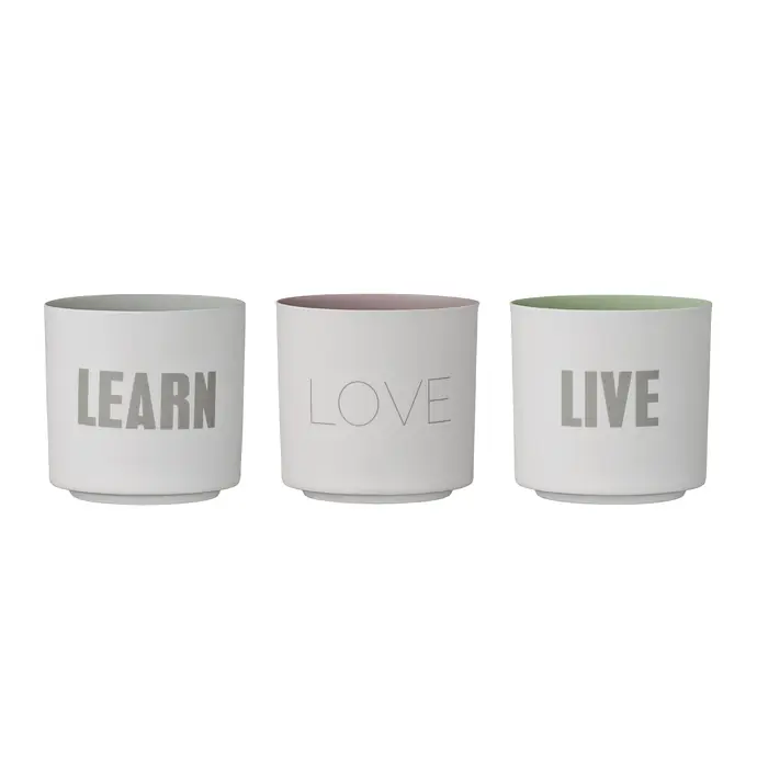 Bloomingville / Porcelánový svietnik Learn, Love, Live