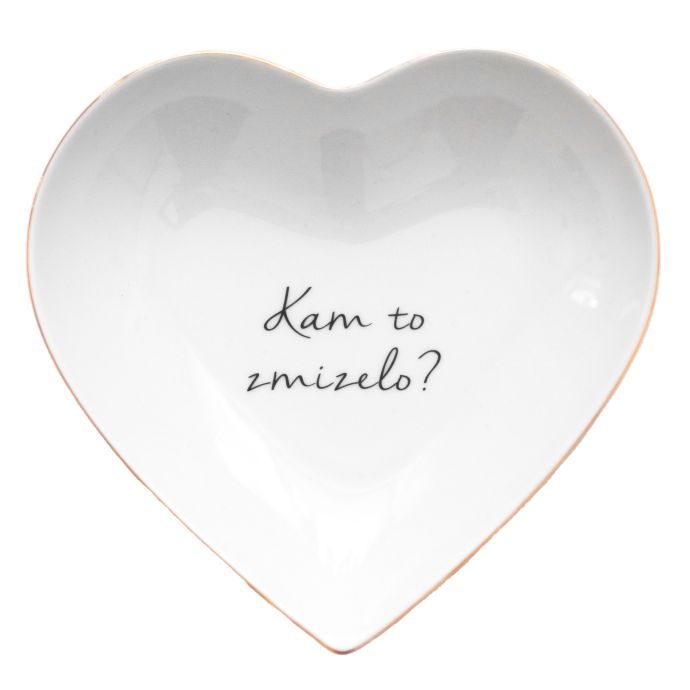 Bella Rose / Porcelánový tanierik v tvare srdca Kam to zmizelo? 16 cm - CZ
