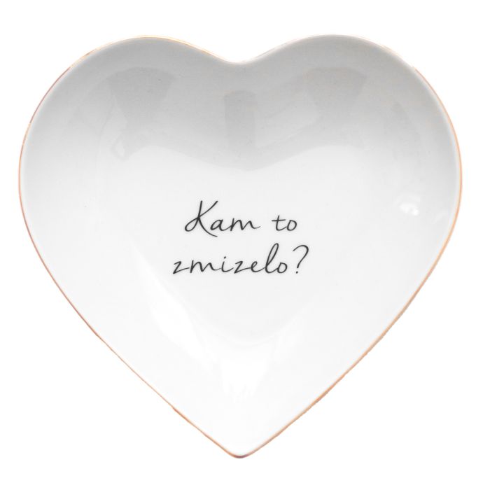 Bella Rose / Porcelánový talířek ve tvaru srdce Kam to zmizelo? 16 cm