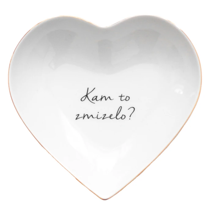 Bella Rose / Porcelánový tanierik v tvare srdca Kam to zmizelo? 16 cm - CZ
