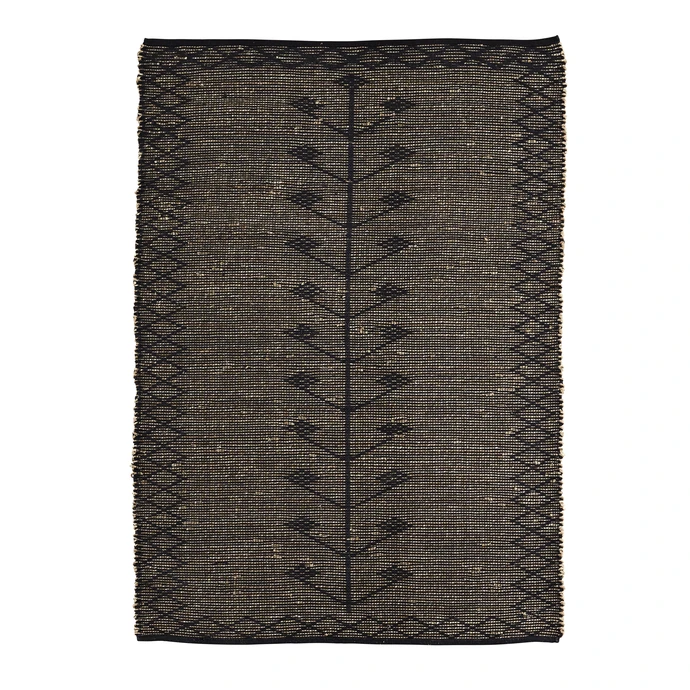 MADAM STOLTZ / Koberec Cotton&Seagrass Black 120x180