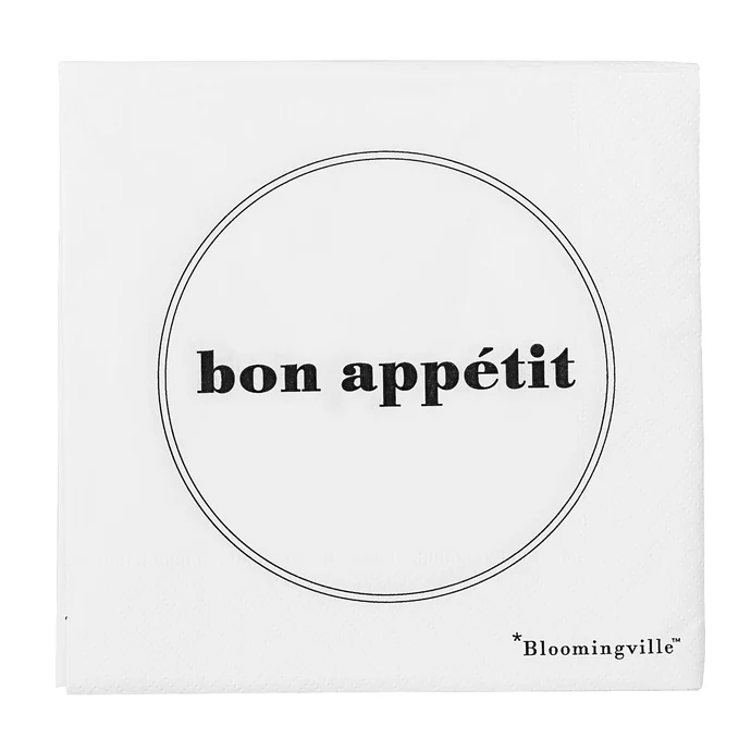 Bloomingville / Papírové ubrousky s nápisem Bon appétit