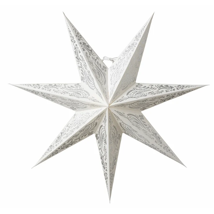 watt & VEKE / Závesná svietiaca hviezda Indra White Silver 60 cm
