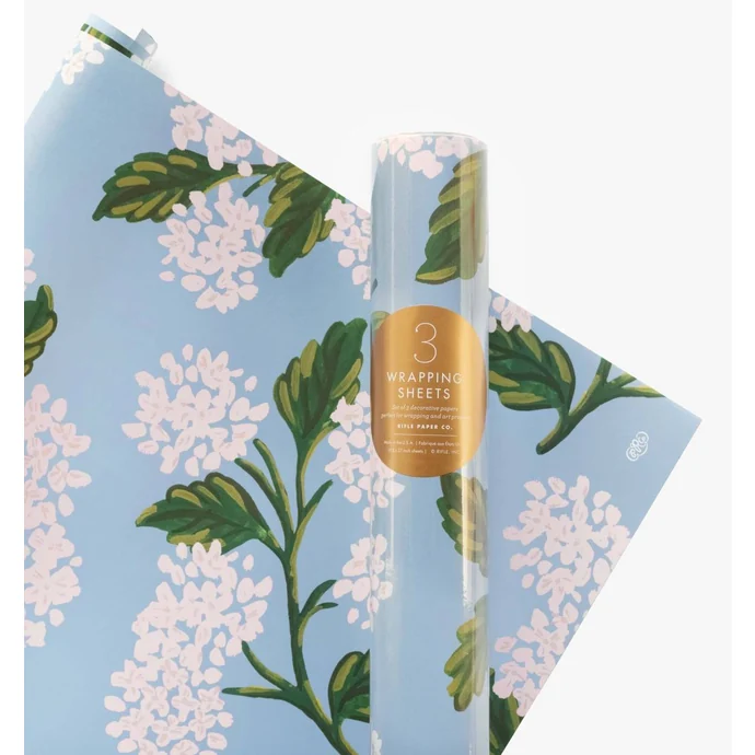 Rifle Paper Co. / Balicí papír s květinami Hydrangea - 3 listy