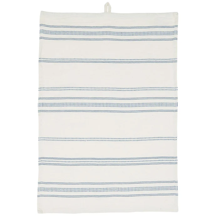 IB LAURSEN / Bavlněná utěrka Blue Stripes Woven 50×70 cm