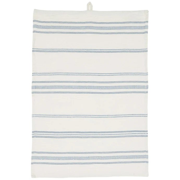 Ib Laursen / Bavlněná utěrka Blue Stripes Woven 50×70 cm