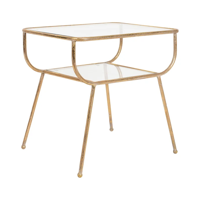 CÔTÉ TABLE / Zlatý kovový stolek - Métal et Verre