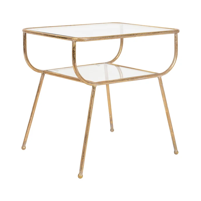 CÔTÉ TABLE / Zlatý kovový stolček - Métal et Verre