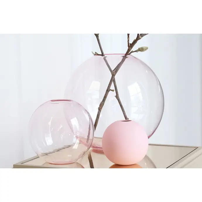 COOEE Design / Okrúhla sklenená váza Ball Glass Pink 15 cm
