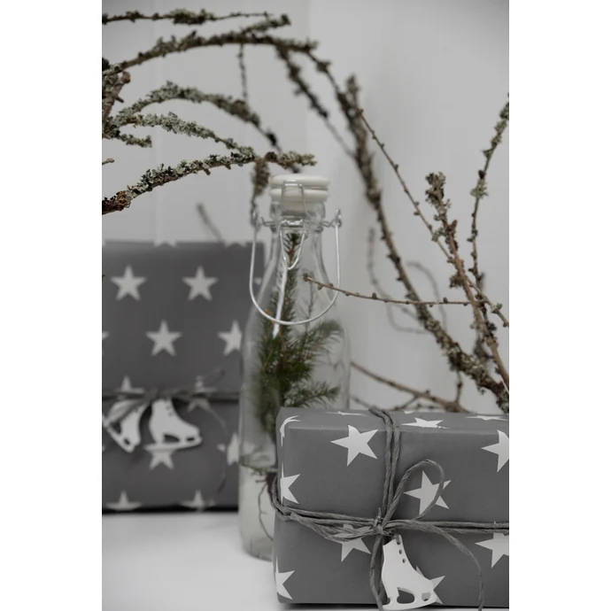 Ib Laursen / Balící papír Stars grey - 10 m