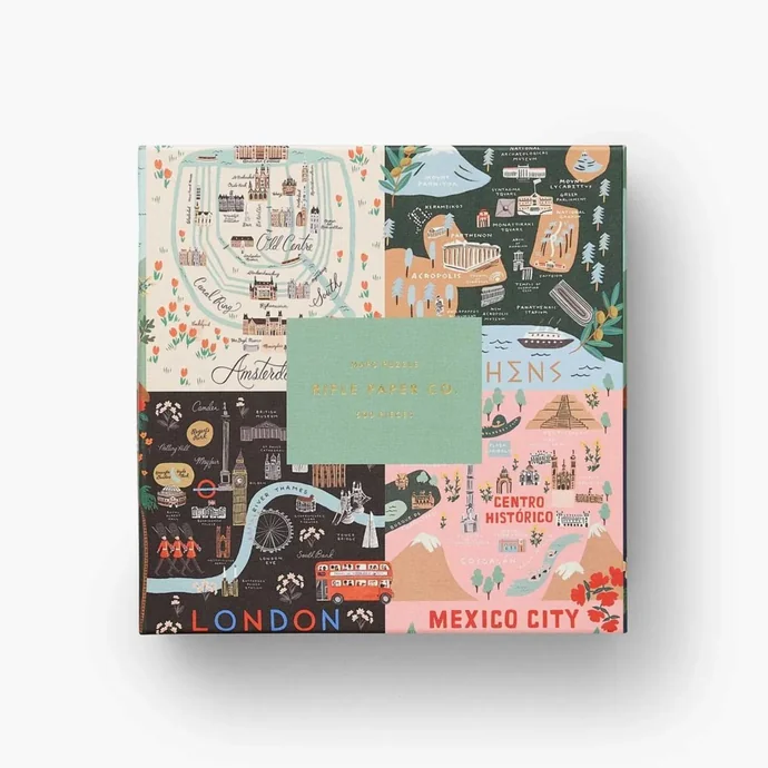 Rifle Paper Co. / Puzzle s hlavnými mestami Maps - 500 dielikov