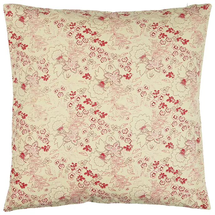 IB LAURSEN / Bavlnená obliečka na vankúš Beige/Berry Pattern 50x50