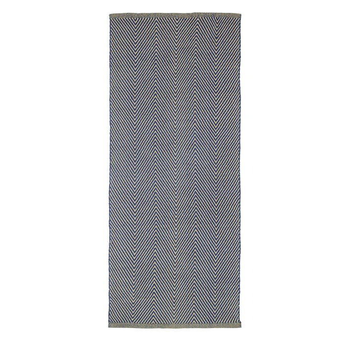 Hübsch / Bavlnený koberec Mellow Runner Blue 80x200 cm