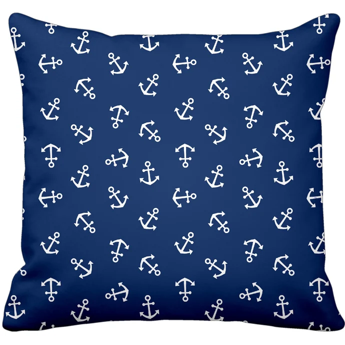 Krasilnikoff / Bavlněný povlak na polštář Anchor Blue & White