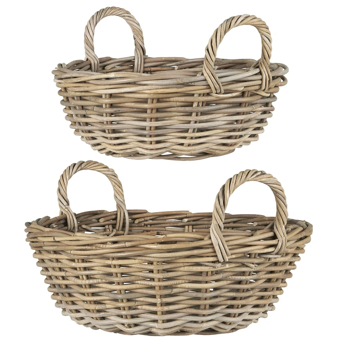 Ib Laursen / Úložný koš Round Rattan Handles