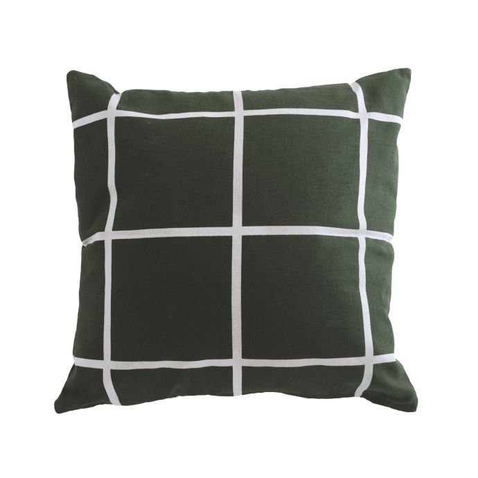 Storefactory / Bavlnená obliečka na vankúš Green Checkered 48 x 48 cm
