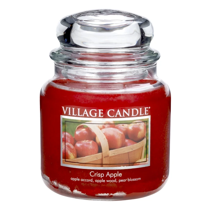 VILLAGE CANDLE / Svíčka ve skle Crisp apple - střední