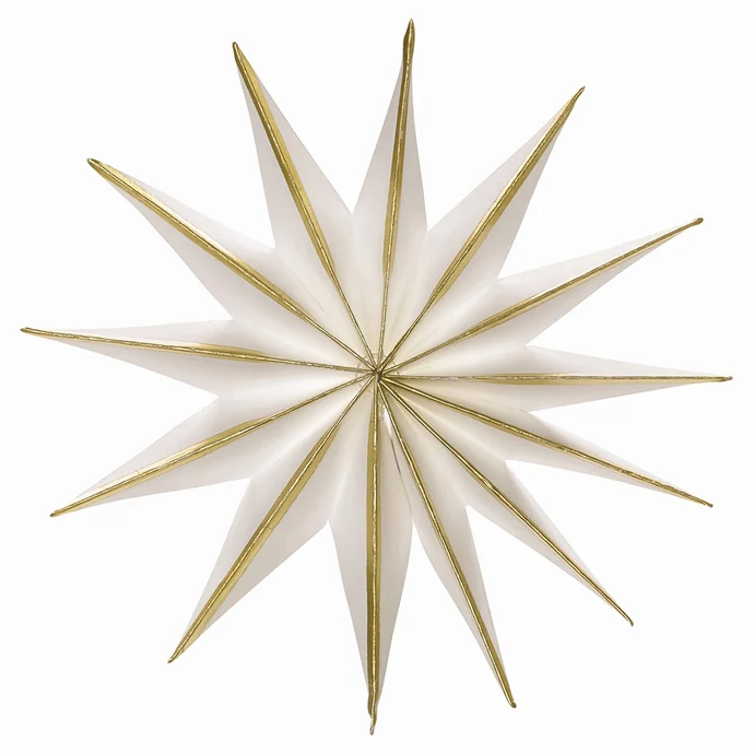 GREEN GATE / Papírová hvězda White/gold 15cm