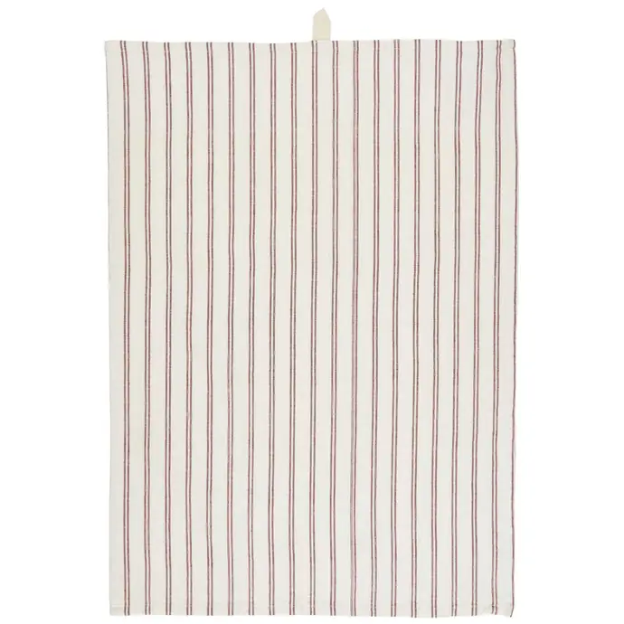 Ib Laursen / Bavlněná utěrka Thin Red Stripes