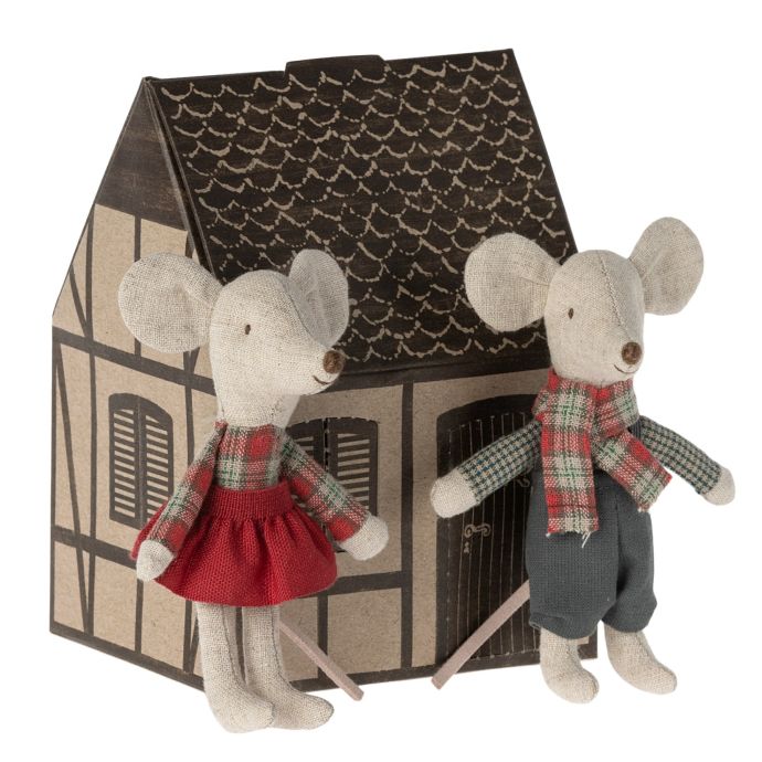 Maileg / Vianočné myšky v domčeku Little Sister/Brother