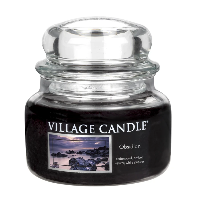 VILLAGE CANDLE / Svíčka ve skle Obsidian - malá