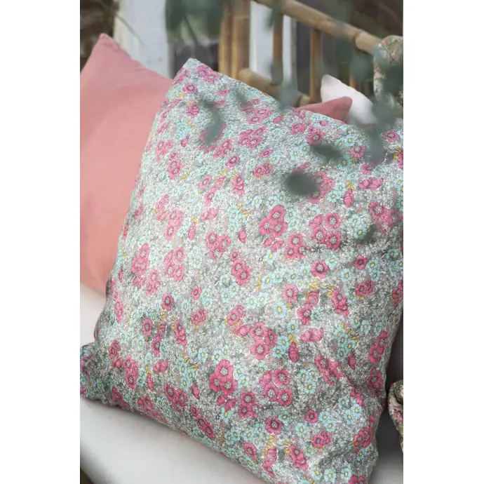 Povlak na polštář Pink Turquoise Flowers 60 × 60 cm