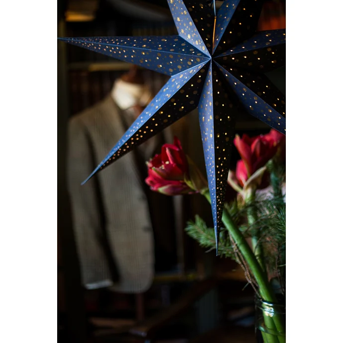 Závěsná svítící hvězda Isadora Blue 80 cm