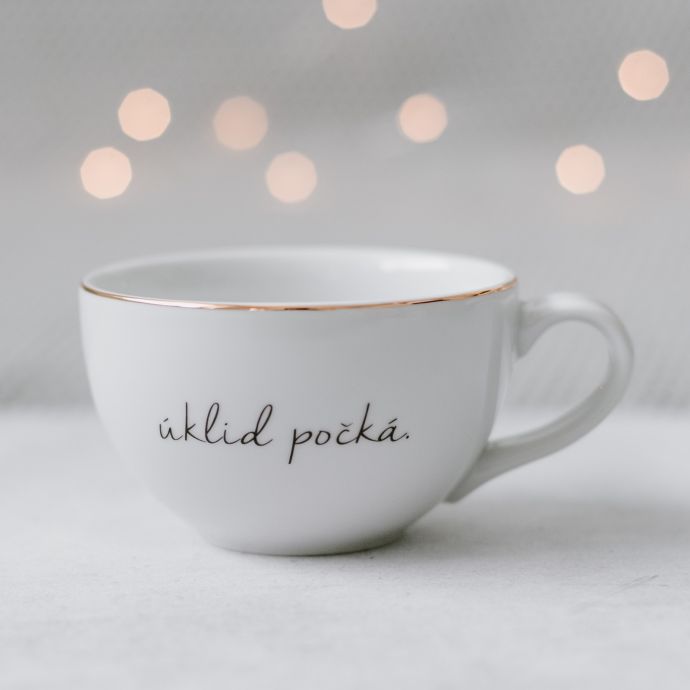 Porcelánový hrnek Úklid počká 300 ml