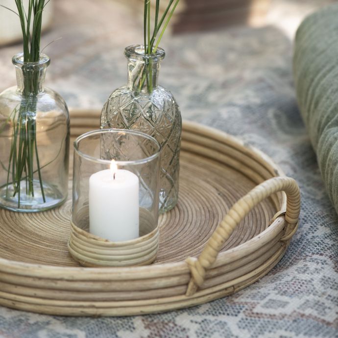 Svícen Rattan Braid