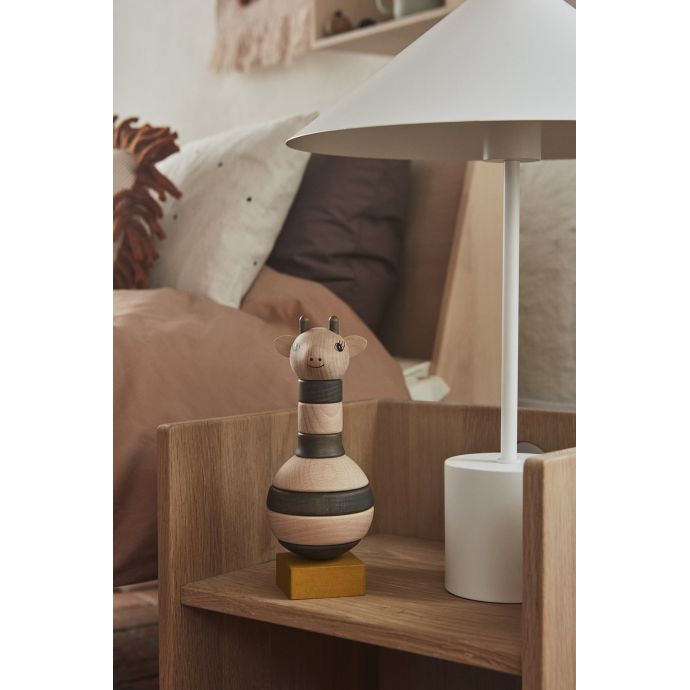 Dřevěná dětská stavebnice Stacking Giraffe Nature Dark