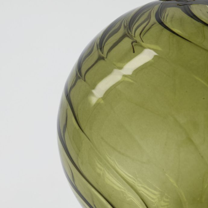 Skleněná vánoční ozdoba Fluted Green 10 cm