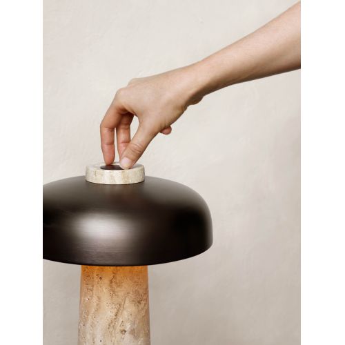 Stmívatelná stolní LED lampa Reverse Travertine Bronzed Brass