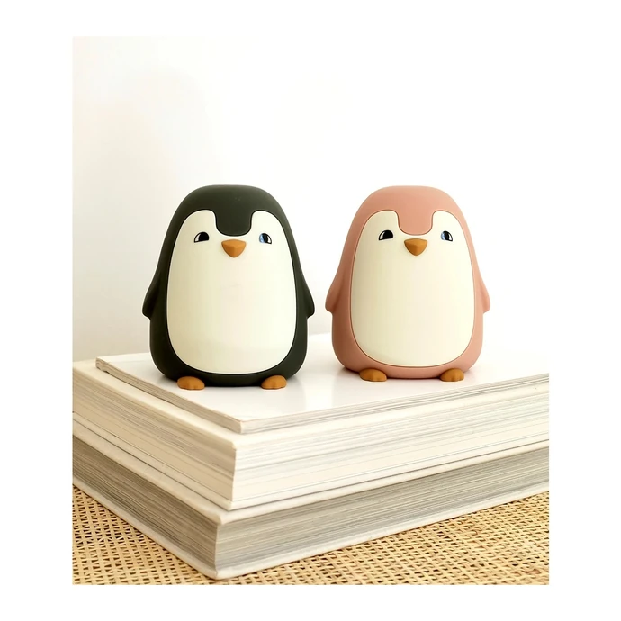 Dětská noční lampička Penguin Dark Rose