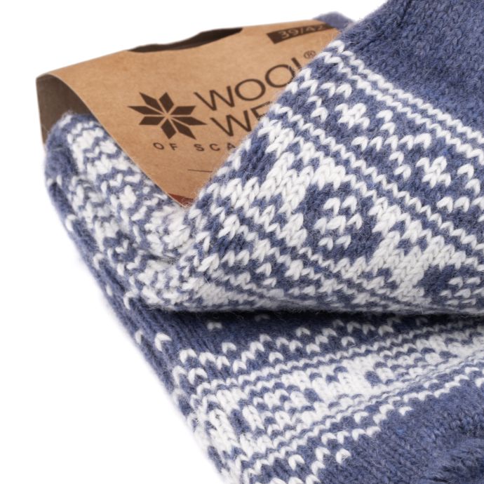 Vlněné ponožky Blue/Winter Pattern no. 50