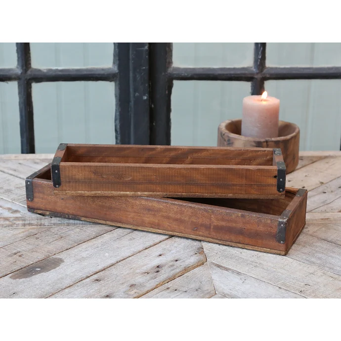 Dřevěný úložný box Grimaud Old Plate