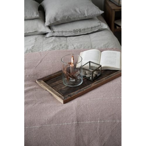 Bavlněný přehoz na postel Malva/Cream Stripes 240x240cm