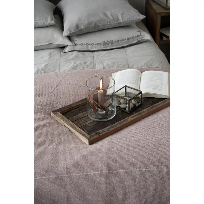 Bavlněný přehoz na postel Malva/Cream Stripes 240x240cm