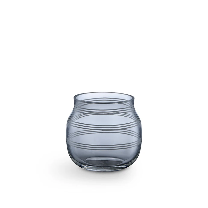 Skleněný svícen / váza Omaggio Steel Blue 7,5 cm