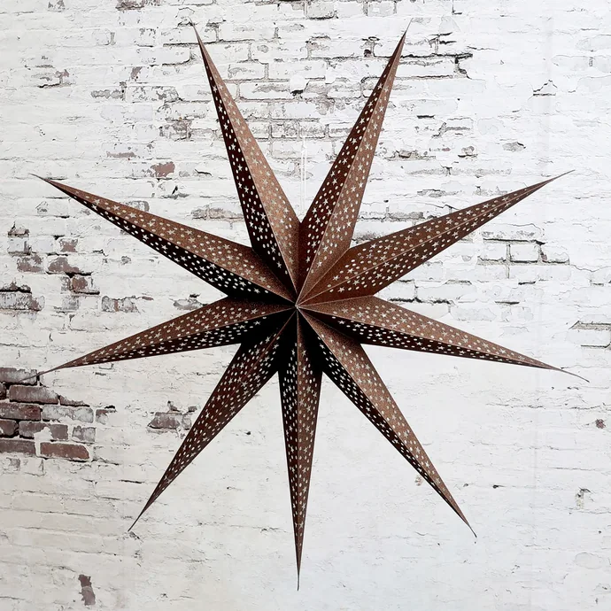 Papírová skládací hvězda Vintage Antique Chocolate 90cm
